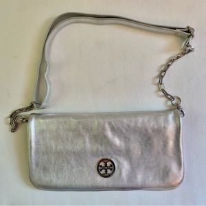 Tory Burch Silver Convertible Crossbody/ Clutch
